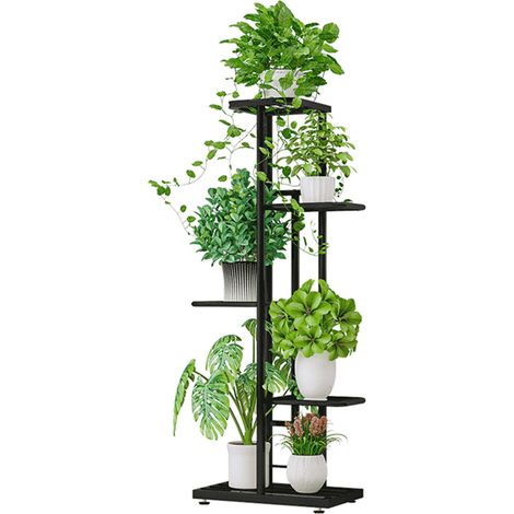 Étagère Intérieure Extérieure 5 Niveaux pour Pots de Fleurs Balcon Plantes Vertes Grises Anthracite - KZQ (1/5)