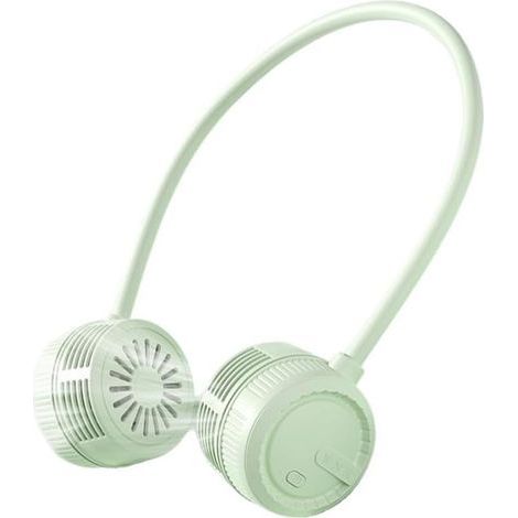 Portable Neck Fan, 1200mAh Rechargeable Battery, Silent Hands-Free USB Fan with 3 Speeds, 360° Adjustable Portable Fan for Sports and Travel (Green) (1/5)