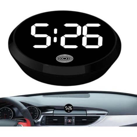 BUNTHAUS Petite Horloge Numérique Pour Voiture, Horloge Électronique Pour Tableau De Bord De Voiture, Horloge De Voiture Pour Tableau De Bord Numérique, Montre Polyvalente Pour Voiture, 4.6cm