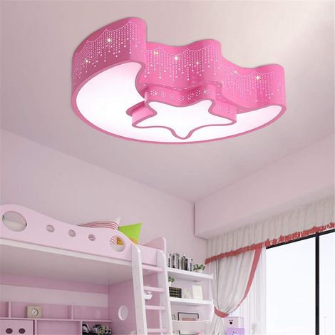 Plafonnier moderne rose, idéal pour une chambre d'enfant, idéal pour une chambre de fille ou un salon, lumière blanche. (1/5)