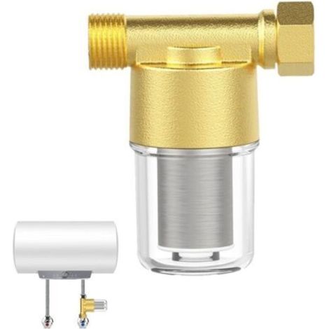 Filtro de agua para grifo de 1/2", prefiltro de agua, prefiltro para sistema de agua de 3/4" con elemento filtrante, filtro para bomba de agua, apto para cabezales de ducha, calentadores de agua y pur (1/5)