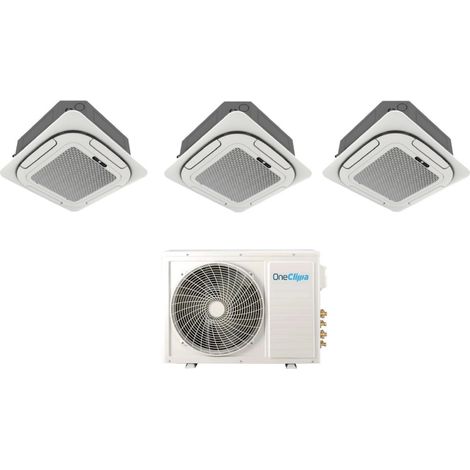 Condizionatore OneClima Trial Split Cassetta 4 Vie 12+12+12 con MLT27x3/Y24 R-32 Wi-Fi Optional Griglia Inclusa e Telecomando di Serie (1/2)