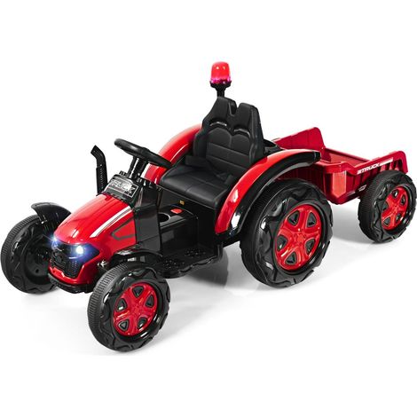12v traktor kinder aufsitztraktor mit abnehmbarem anhanger 151 x 68 x 70 cm rot