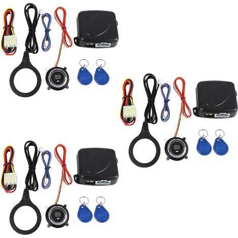 3-fach intelligentes RFID-Autoalarmsystem mit Start-Stopp-Knopf, Wegfahrsperre und Fernbedienung (12 V) (1/5)
