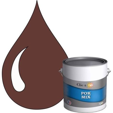 Peinture d'Accroche et Finition 2 en 1 - POK - Marron - Acrylique Satinée - 3L - Multi-supports (1/4)