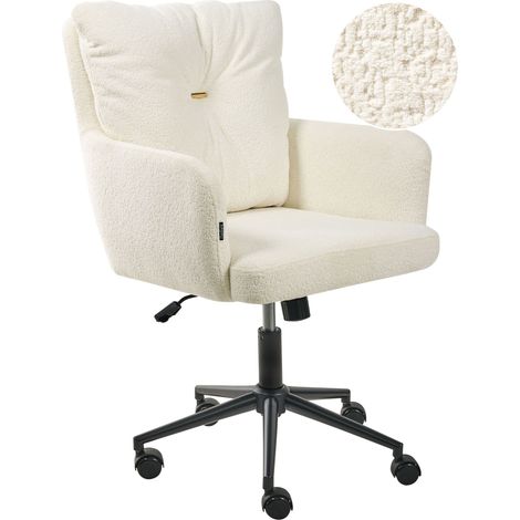 Schreibtischstuhl ALPINE Bouclé Cremeweiß (1/5)