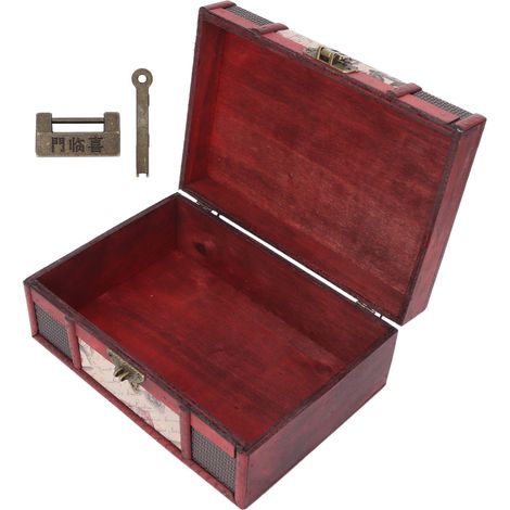 Boîte de Rangement en Bois avec Serrure pour Bijoux, Cartes et Objets Décoratifs - Cadeau Original (1/5)