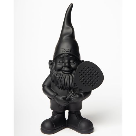 Figurina decorativa - BLOGO - Pachito - Nero - 29 cm - Nano da giardino giocatore di padel