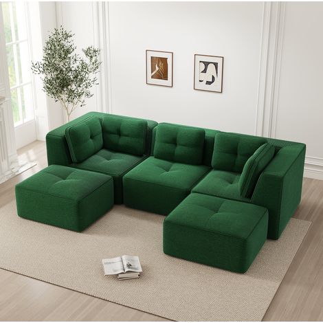 Modulares Ecksofa aus Cord ohne Gestell, 74 cm tief OKMYHOME (1/5)