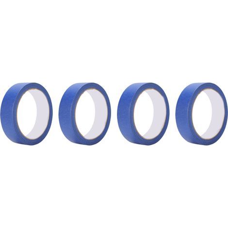 Lot de 4 rubans de masquage adhésifs bleu foncé – 25 mm x 20 m, déchirable à la main, sans traces, imperméable, pour peinture intérieure/extérieure, décoration et loisirs créatifs (1/5)