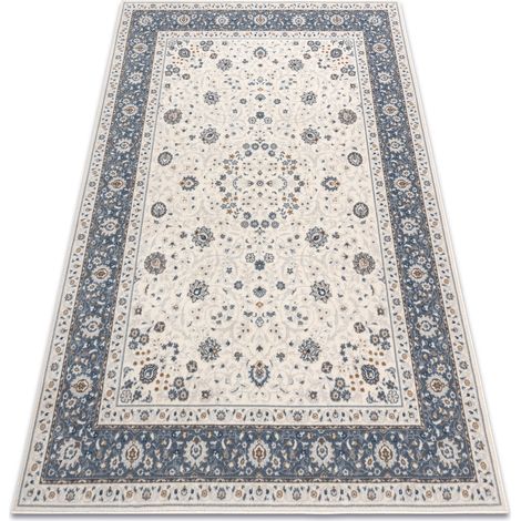 Tappeto in lana NAIN Telaio ornamento 7179/51943 beige / blu scuro beige 240x340 cm