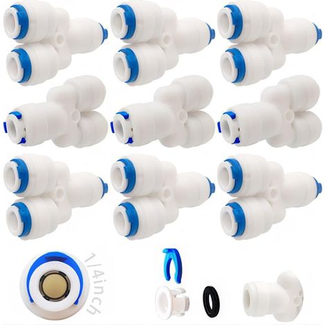 12 Pcs Accessoires De Filtre à Eau RO Raccord Buse 1/4 Pouces 90 Degree Right Angle Fast Docking pour Raccorder Les Raccords Tuyauterie d'eau, Tuyau de réfrigérateur Série 5 - (1/5)