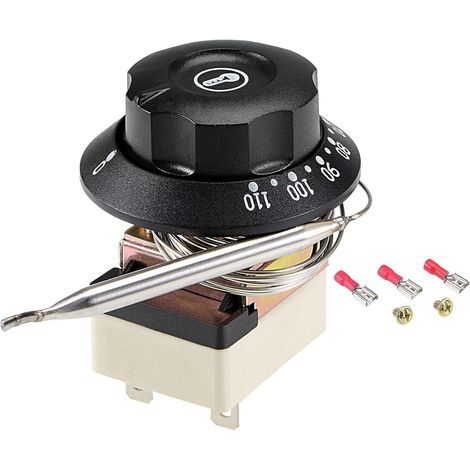 Contrôle Température Interrupteur Thermostat Capillaire 1NO 1NC 250V 16A 30-110℃ 2m avec 2 Vis 3 Bornes à Sertir (1/4)