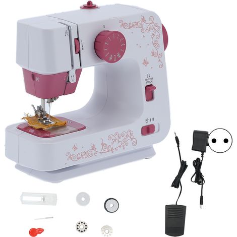 Machine à coudre portable JG1501S domestique avec éclairage, tension large 110240v prise UE (1/5)
