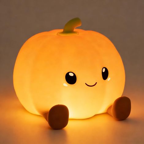 Luce notturna a forma di zucca per bambini, luce notturna sensibile al tocco, luce per l'allattamento dimmerabile con 3 livelli di luminosità, luce notturna a LED ricaricabile per bambini e bambine, f (1/5)