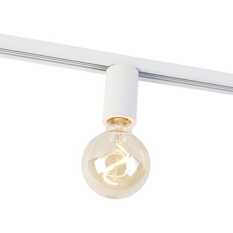 QAZQA Douille E27 avec suspension sur rail pour rail monophasé blanc - Jeana