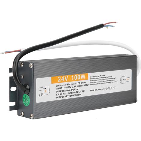 Alimentation/transformateur/driver LED ultra-mince et étanche de 100 W, AC 110-250 V/DC 24 V (1/5)