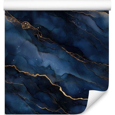 Papier peint bleu marine et noir, fond bleu marine pour salon et chambre 50x1000 (1/5)