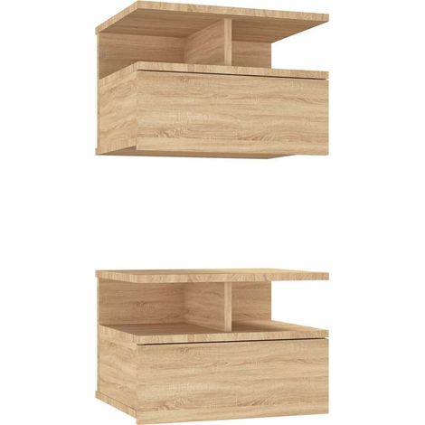 Maison Exclusive - Tables de chevet flottantes 2 pcs Chêne sonoma Bois ingénierie (1/5)