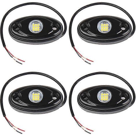 4-teiliges 9-LED-Unterbodenbeleuchtungsset, LED-Neonlicht für Straße, LKW, Boot, Weiß