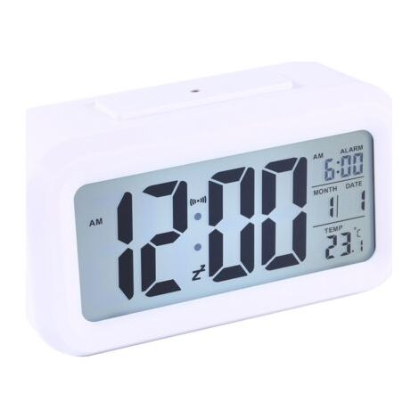 Reloj despertador digital de escritorio con retroiluminación LED, función de repetición, temperatura y calendario. (1/4)