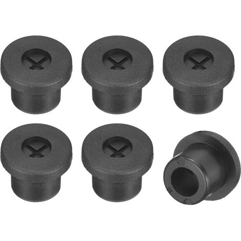 6 Pcs Passe-Câble pour Cordon, 10mm Passe-Câble de Bureau en Caoutchouc Flexible Grommets de Fil Cache-Trou pour Bureau Organisateur de Câbles d'Ordinateur, Noir (1/5)