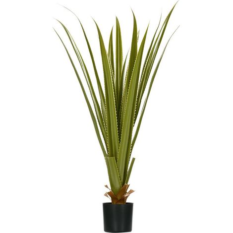 Plante artificielle type agave en pot hauteur 90 cm, 16 feuilles, interieur extérieur, grand réalisme (1/5)