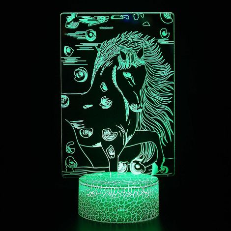 Veilleuse LED 3D, 16 couleurs, décoration de bureau, lampe de nuit tactile USB avec télécommande, cadeau d'anniversaire idéal (1/4)