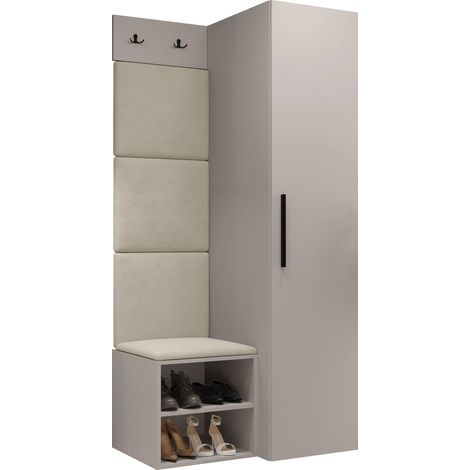 Conjunto para recibidor Nitos III, Manila 02, 191x82x50cm, Aglomerado laminado, Tapiz, Colocada, Montada en la pared