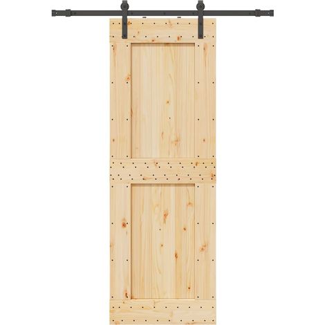 Puerta corredera con herrajes madera maciza de pino 85x210 cm vidaXL (1/5)