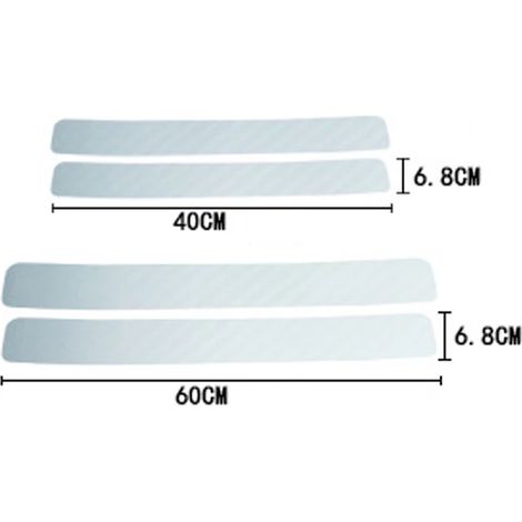(4 pièces,blanc sans logo) Pour Suzuki Grand Vitara Swift Sport : 4 seuils de porte en fibre de carbone 3D imperméables et résistants à l'usure Autocollants de protection (1/3)