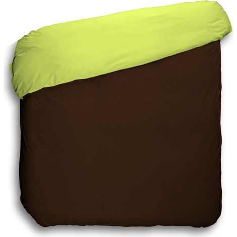 Housse de Couette Unie réversible Couleurs Pistache et café 270 x 220 cm Pistacho y café (1/4)