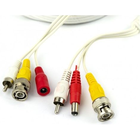 Câble pour le signal audio et vidéo des caméras BNC RCA 50 mètres (1/2)