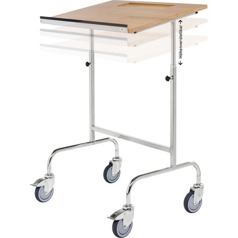 Kongamek Rollpult mit Schreibplatte 570x800x1300 höhenverstellbar 150kg Tragkraft Rahmen verzinkt mit Bremse (1/2)