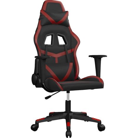 Maison Exclusive - Sedia Gaming Massaggio Nero e Rosso Vino in Similpelle (1/5)