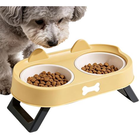 Gamelle surélevée pour chat  Gamelle surélevée pour eau et nourriture  Pour chats d'intérieur  Convient aux maisons, appartements, cuisines, salles à manger, salons et zones d'alimentation pour chats (1/5)