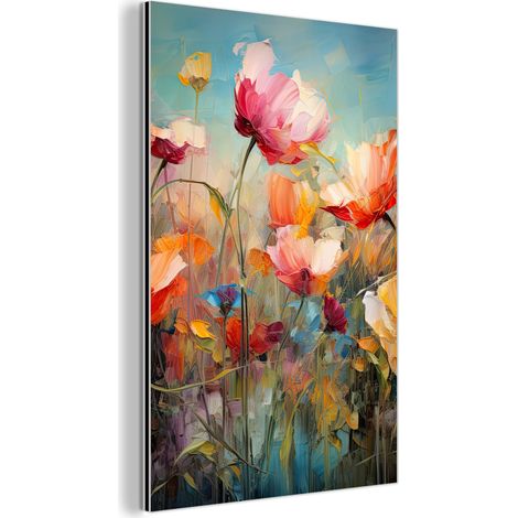CUADRO DE METAL Flores - Acuarela - Arte - Botánica - Naturaleza Cuadros Para Dormitorio 60x90 (1/5)