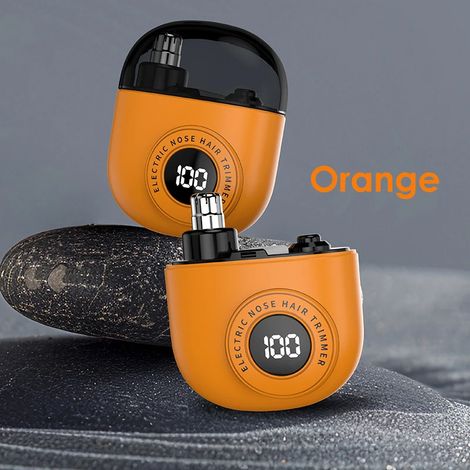 (Orange) Tondeuse nasale électrique portable rechargeable USB à double lame, double lame (1/5)