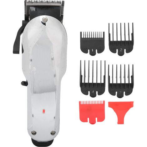 Kit de toilettage professionnel pour homme : tondeuse à cheveux rechargeable avec sabots et peignes de protection. (1/5)