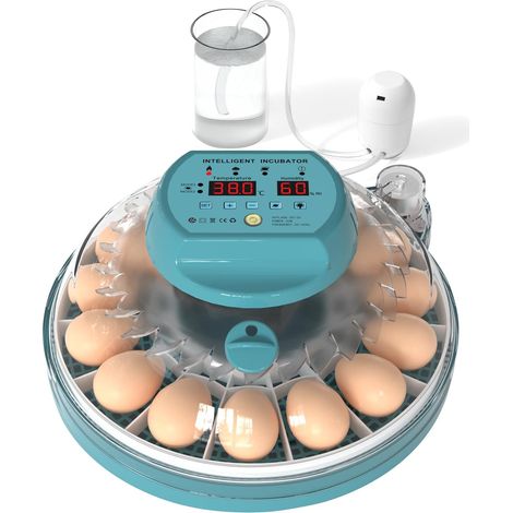 Couveuse oeuf Automatique, Incubateur oeuf Automatique, Contrôle automatique de la température et de l'humidité, Retournement es œufs, 15 incubateurs d'œufs, Équipé d'une lampe à œuf