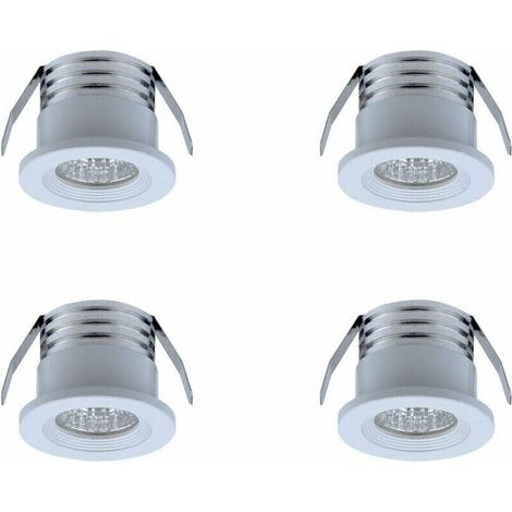 Set di 4 mini faretti LED da incasso, 3W, luce bianca calda. (1/3)