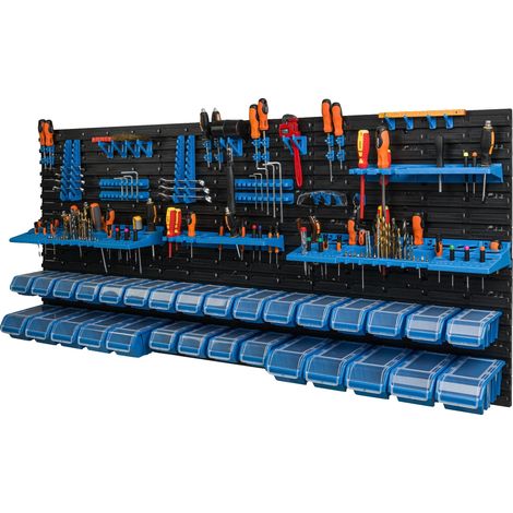 Tableau d'atelier d'outils, 173,3 cm x 78 cm, matériau plastique, design mural, compatible avec divers outils, configuration mobile (1/5)