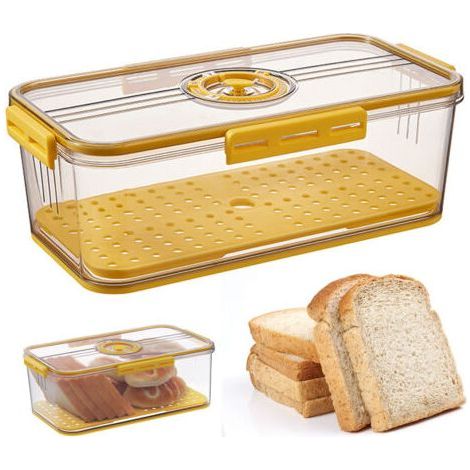 Boîte à pain hermétique avec couvercle – Design à clipser – Matériau plastique durable – Dimensions 32,5x17,5x11 cm – Pour conservation optimale (1/5)