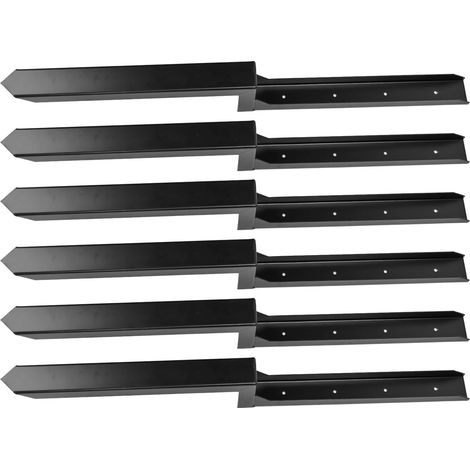 Kit de Réparation de Poteaux de Clôture, Piquets en Forme de H en Acier Robuste pour Clôture en Bois Cassée Inclinée avec Foret à Vis Hexagonales, Idéal pour Une Réparation Facile (Paquet (1/5)