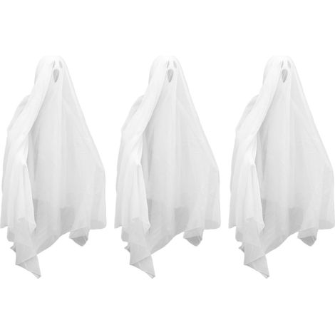 Lot de 3 fantômes d'Halloween luminescents dans le noir, installation facile, décoration suspendue volante pour fête intérieure (1/5)