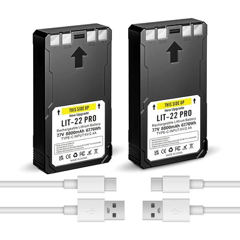 Lot de 2 piles rechargeables LIT-22 Pro USB Type-C de rechange pour LIT-22 Pro Batterie au lithium rechargeable compatible avec caméra de trail Flex-M Flex G-36 Flex-Plus Flex-S (1/5)