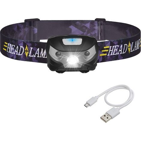 Headlamp, USB, black (1/5)