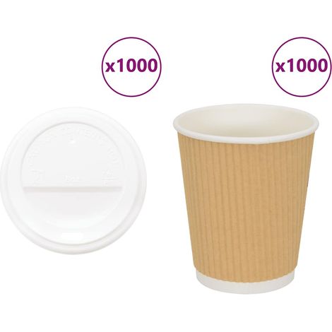 Pappbecher mit Deckeln 1000 Stk. 8oz 200ml