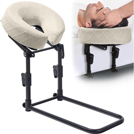 Massage appuie-tête pour lit avec coussiner lavable, Kit de massage de matelas à domicile réglable, Coussin visage de l'appuie-tête, Après chirurgie oculaire visage vers le bas