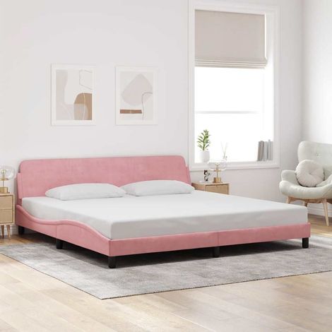 Bettgestell "Dover" Rosa 200x200 cm Samt (1/5)